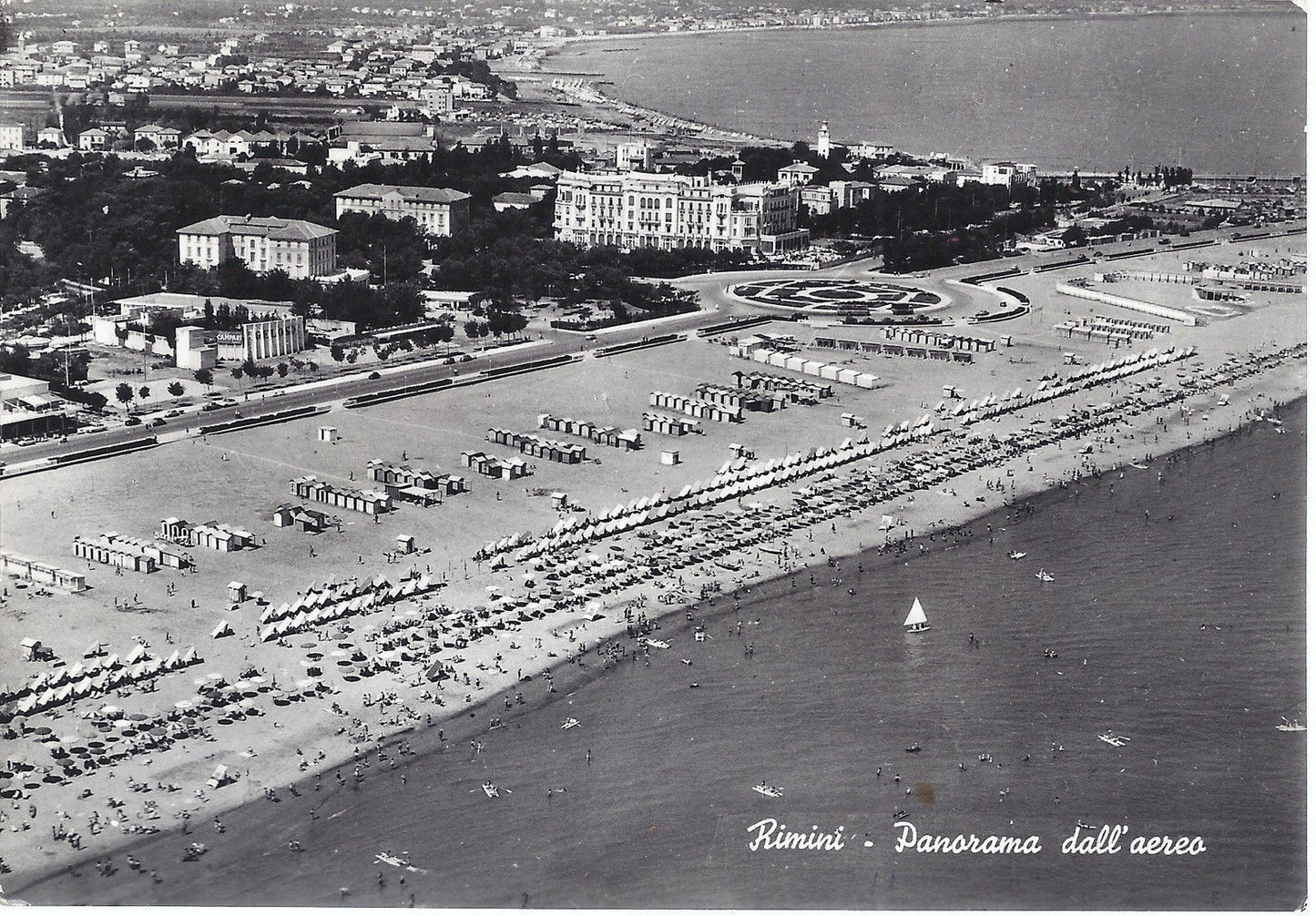 RIMINI - PANORAMA DALL'AEREO - V 1961 - FG