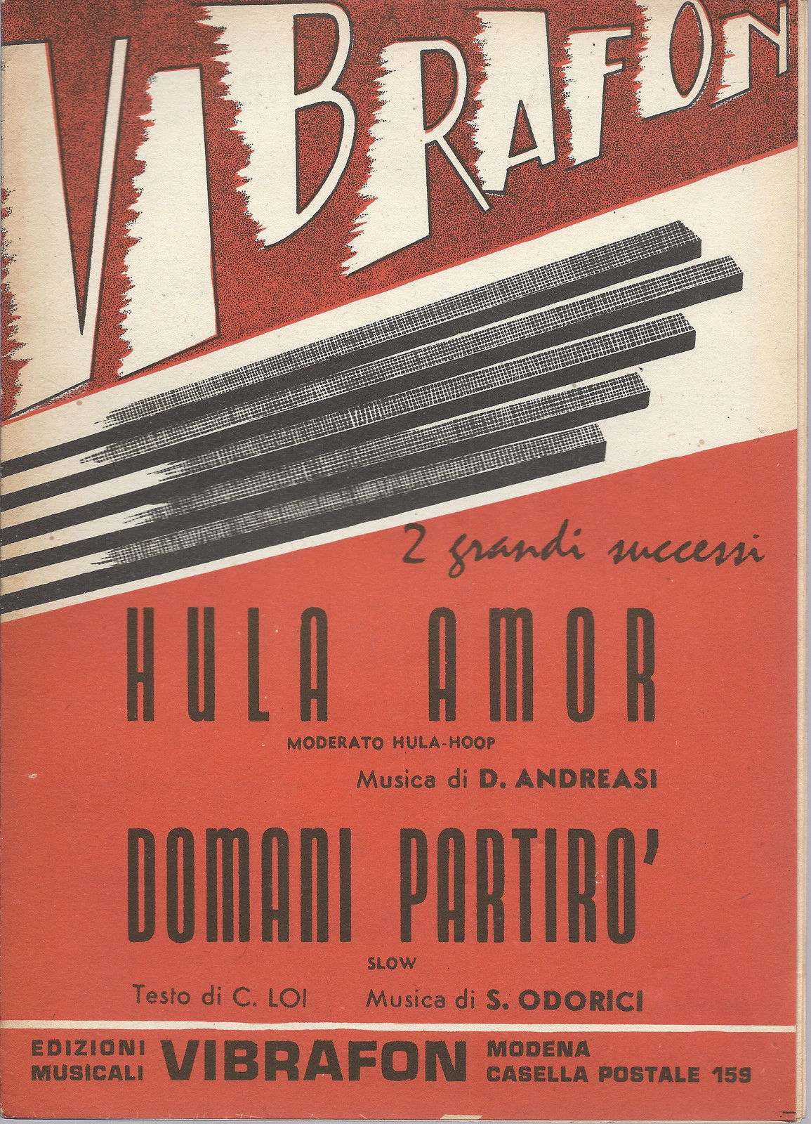 HULA AMOR D. Andreasi - DOMANI PARTIRO' Loi - Odorici # SPARTITO