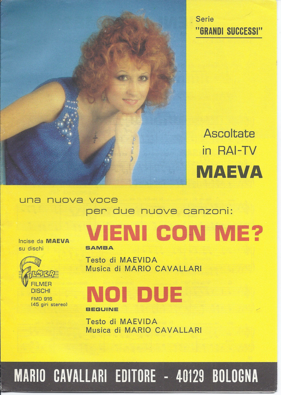 VIENI CON ME? -- NOI DUE Maevida - Mario Cavallari # SPARTITO - Maeva