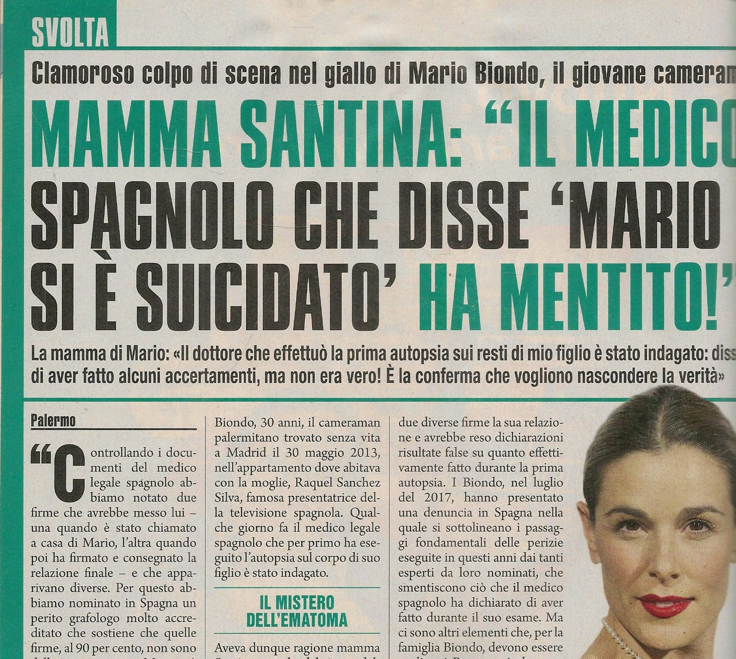 CASO MARIO BIONDO - CLIPPING-RITAGLIO DI GIORNALE