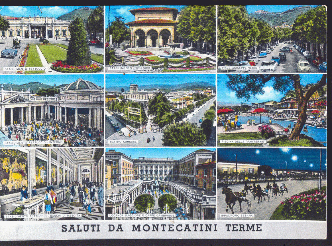 MONTECATINI TERME - 9 VEDUTE - V1967 - ACQUARELLATA