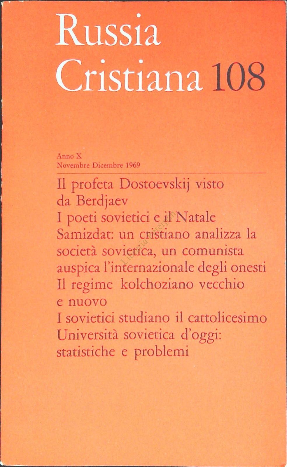 RUSSIA CRISTIANA N. 108 - NOVEMBRE-DICEMBRE 1969