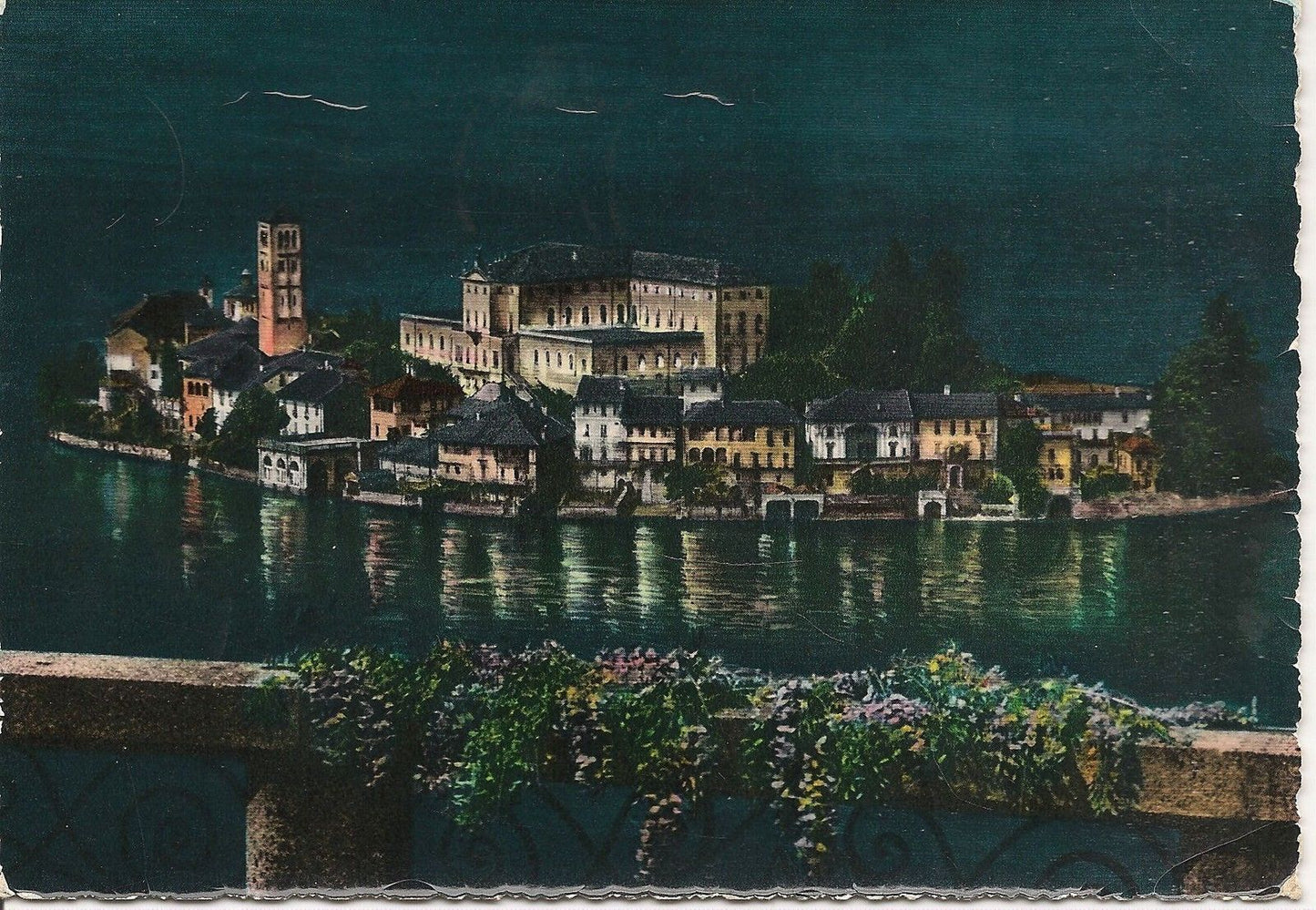 ISOLA S. GIULIO - NOTTURNO - ACQUARELLATA - V1961