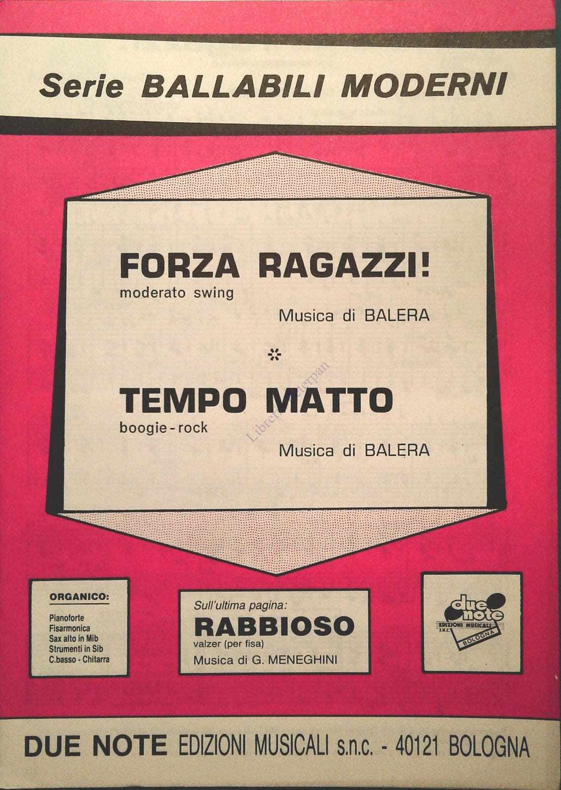 FORZA RAGAZZI. moderato swing - EMPO MATTO. boogie-rock - SPARTITO-SHEET MUSIC