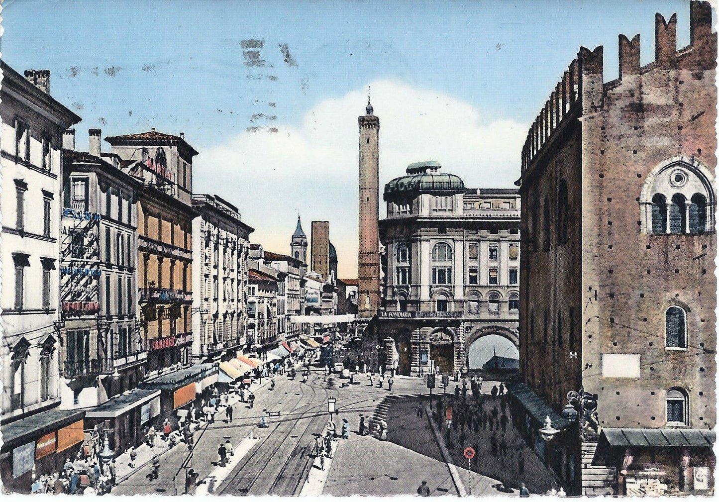 BOLOGNA - VIA RIZZOLI - V 1957 - FG - animata