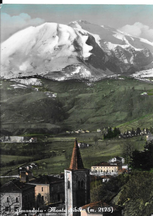 AMANDOLA - MONTE SIBILLA - V1957 - ACQUARELLATA