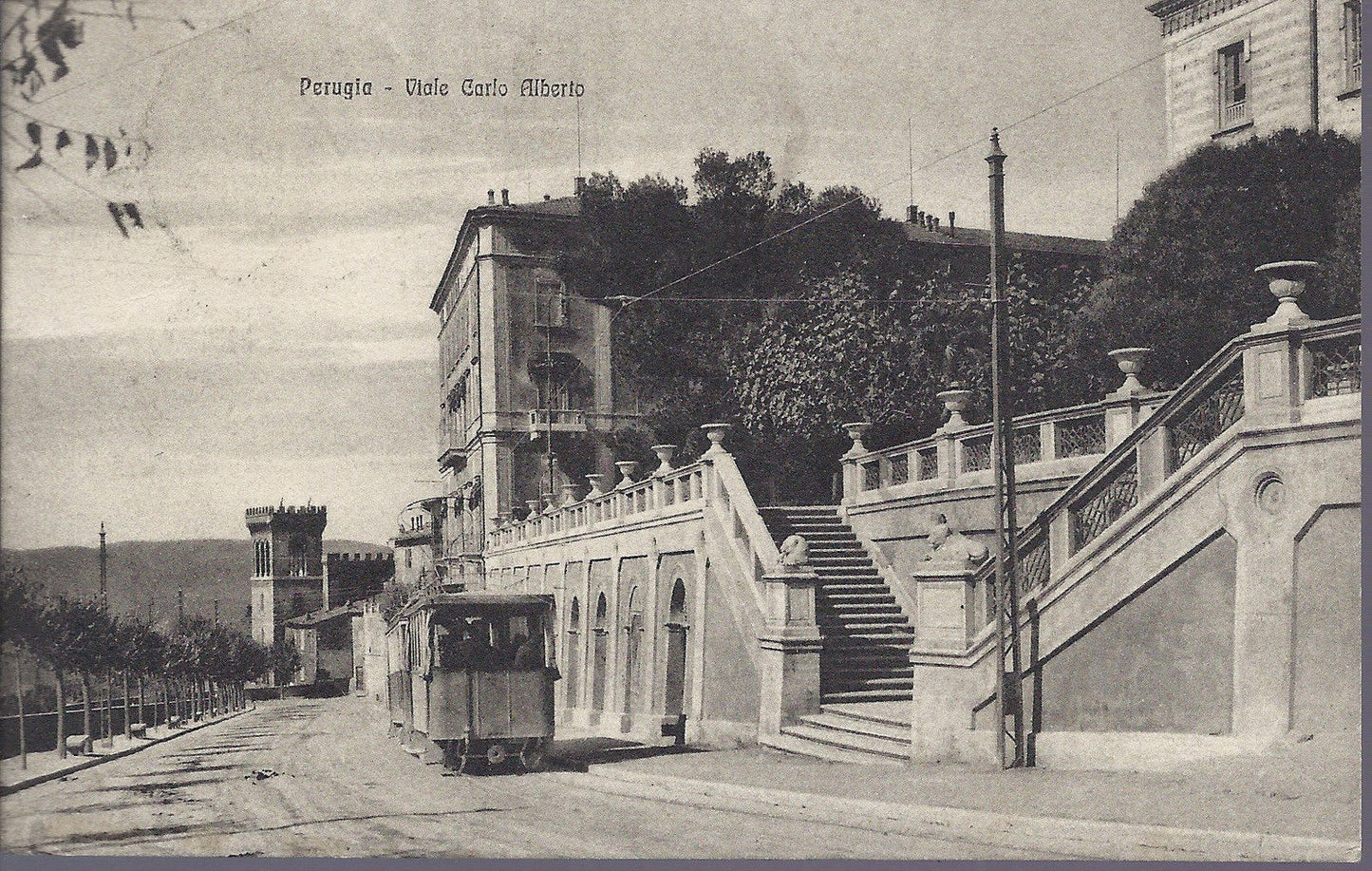 PERUGIA - VIALE CARLO ALBERTO - V 1922 - FP - TRAM