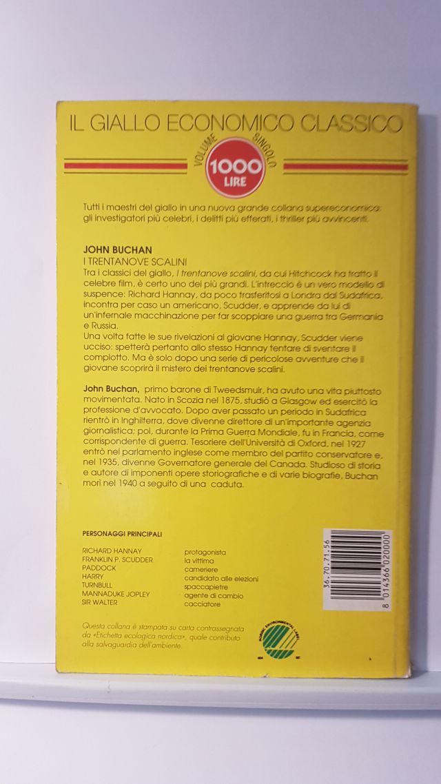 I TRENTANOVE SCALINI - JOHN BUCHAN - COMPAGNIA DELGIALLO N. 18