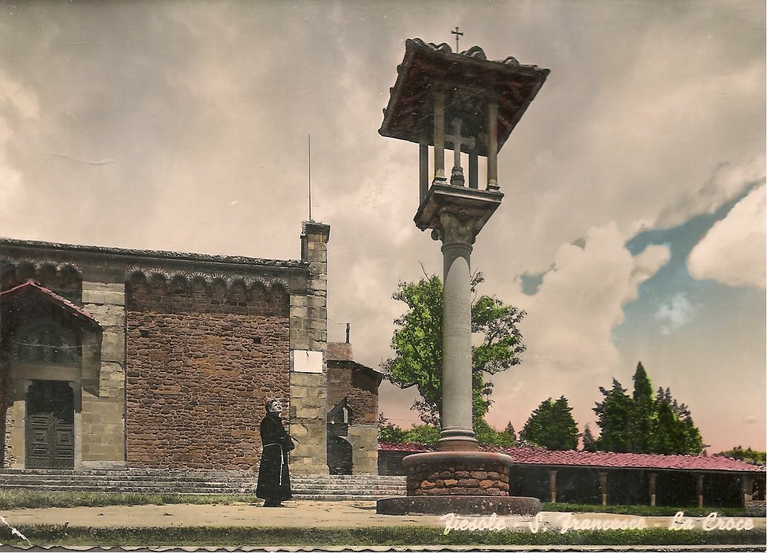 FIESOLE - SAN FRANCESCO. LA CROCE - ACQUARELLATA - V1956