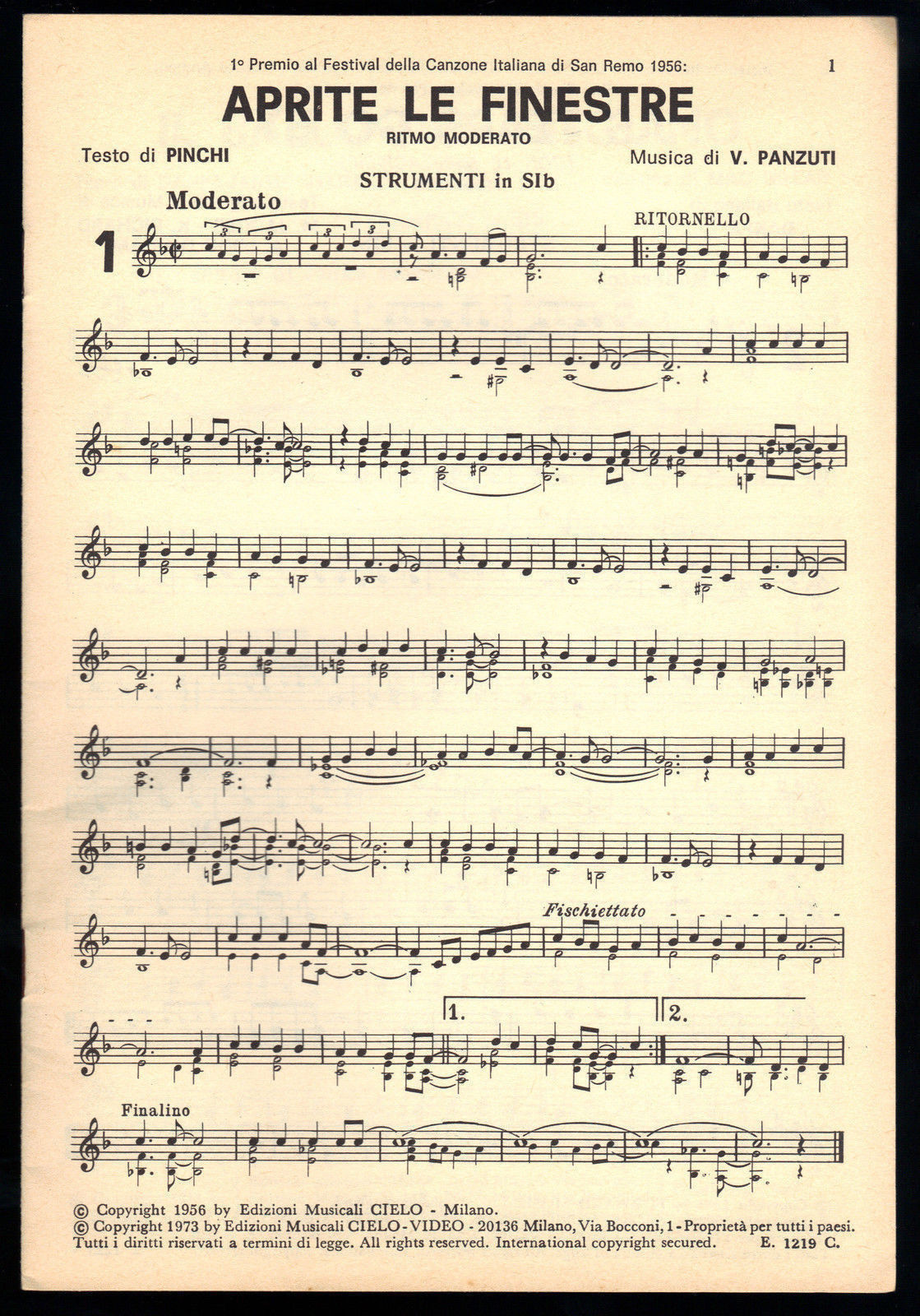 APRITE LE FINESTRE, PLEASE PLEASE ME E ALTRI18 BRANI # SPARTITO, STRUMENTI IN SI