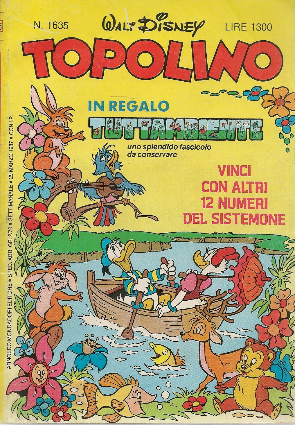 TOPOLINO N° 1635 - 29 MARZO 1987