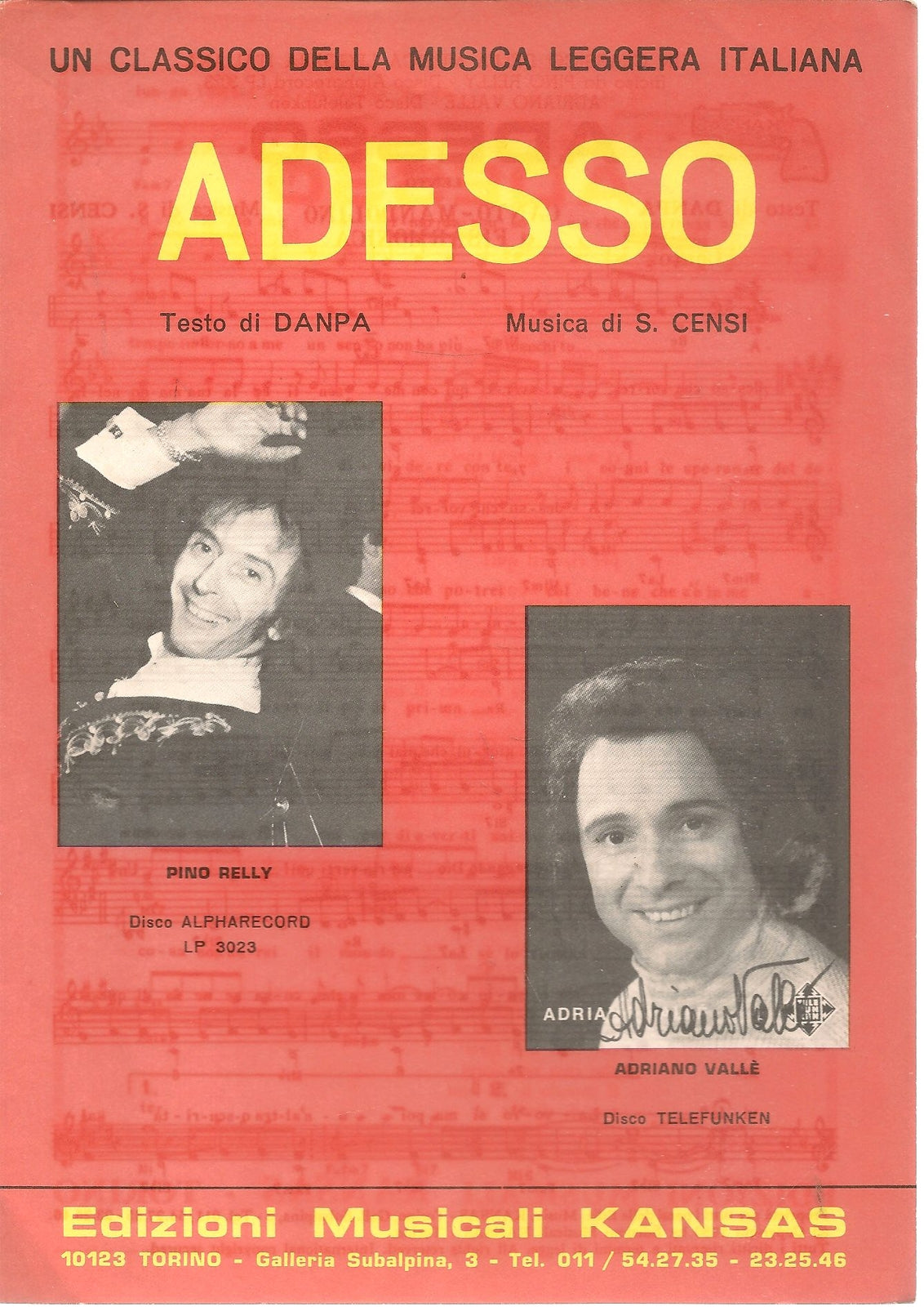 ADESSO - DANPO-CENSI - SPARTITO-SHEET MUSIC