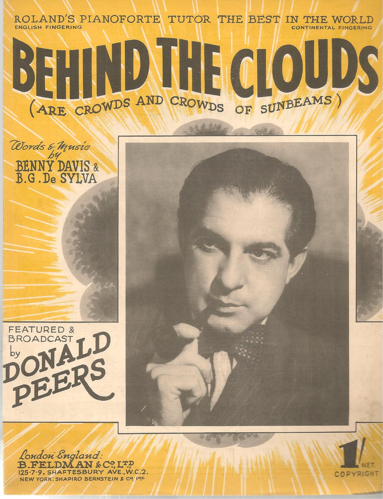 BEHIND THE CLOUDS ARE CROWDS AND CROWDS OF SUNBEAMS - SPARTITO-SHEET MUSIC