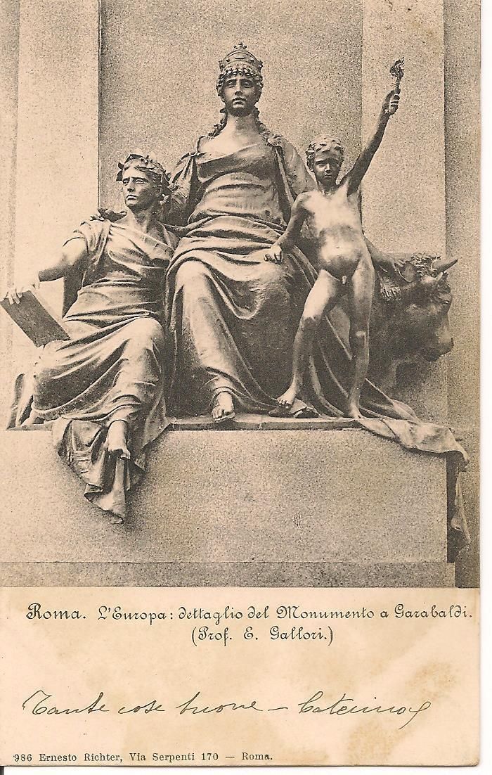 ROMA - L'EUROPA - DETTAGLIO DEL MONUMENTO A GARIBALDI -