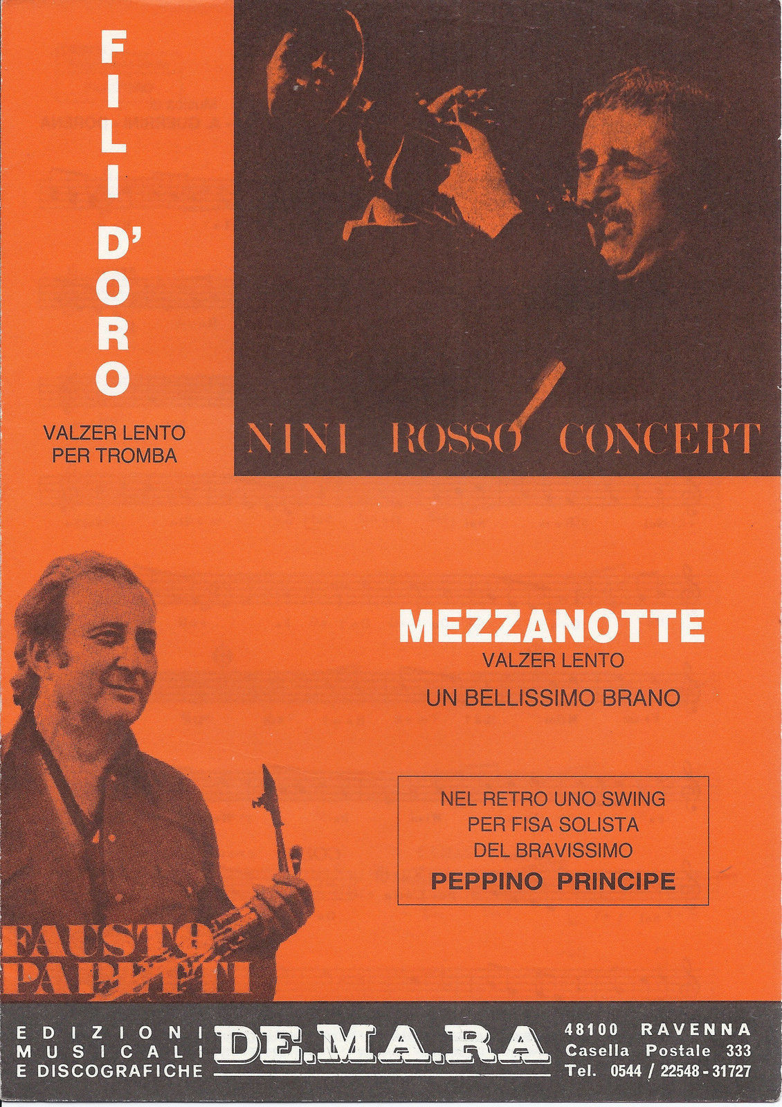 FILI D'ORO Nini Rosso - MEZZANOTTE Papetti - ACCORDION SWING Principe # SPARTITO