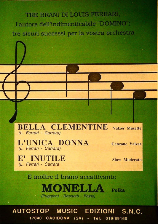 LOUIS FERRARI - TRE BRANI - SPARTITO-SHEET MUSIC