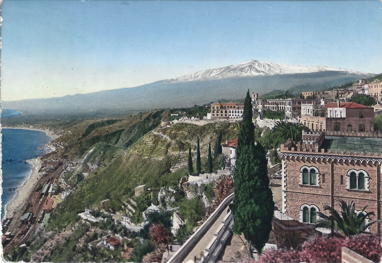 TAORMINA - ETNA E MARE VISTA DALLA ''VILLA PENSION