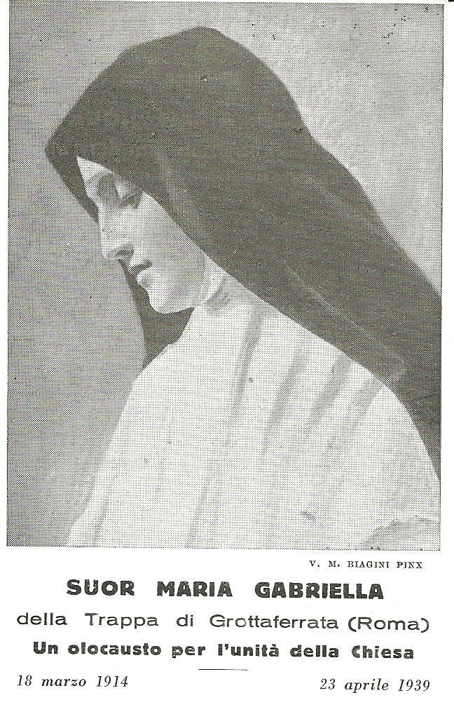 SUOR MARIA GABRIELLA DELLA TRAPPA DI GROTTAFERRATA - HOLY CARD