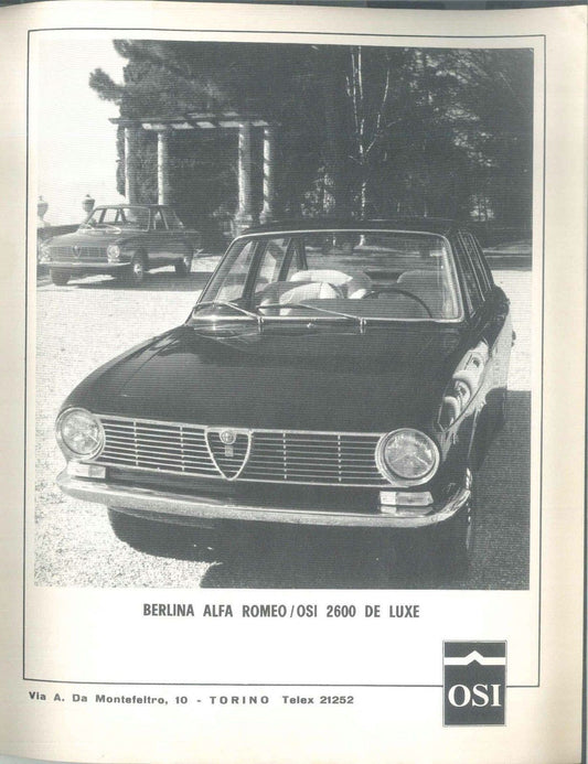 ALFAROMEO OSI 2600 DE LUXE- AUTO - ADVERSITING