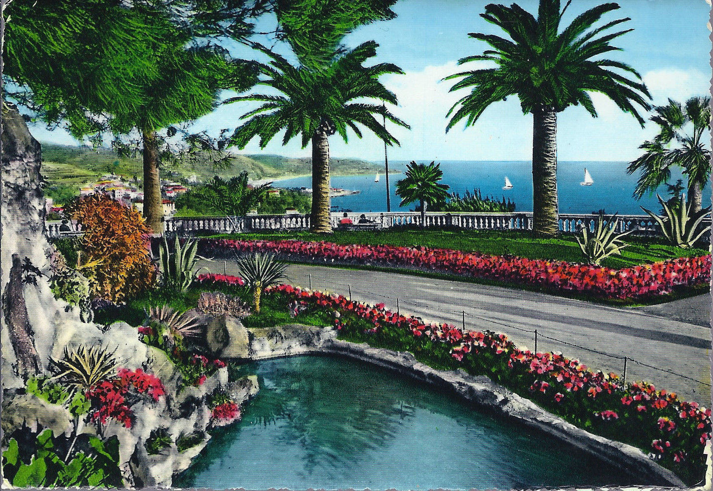 SANREMO - GIARDINI REGINA ELENA - V1965 - ACQUERELLATA
