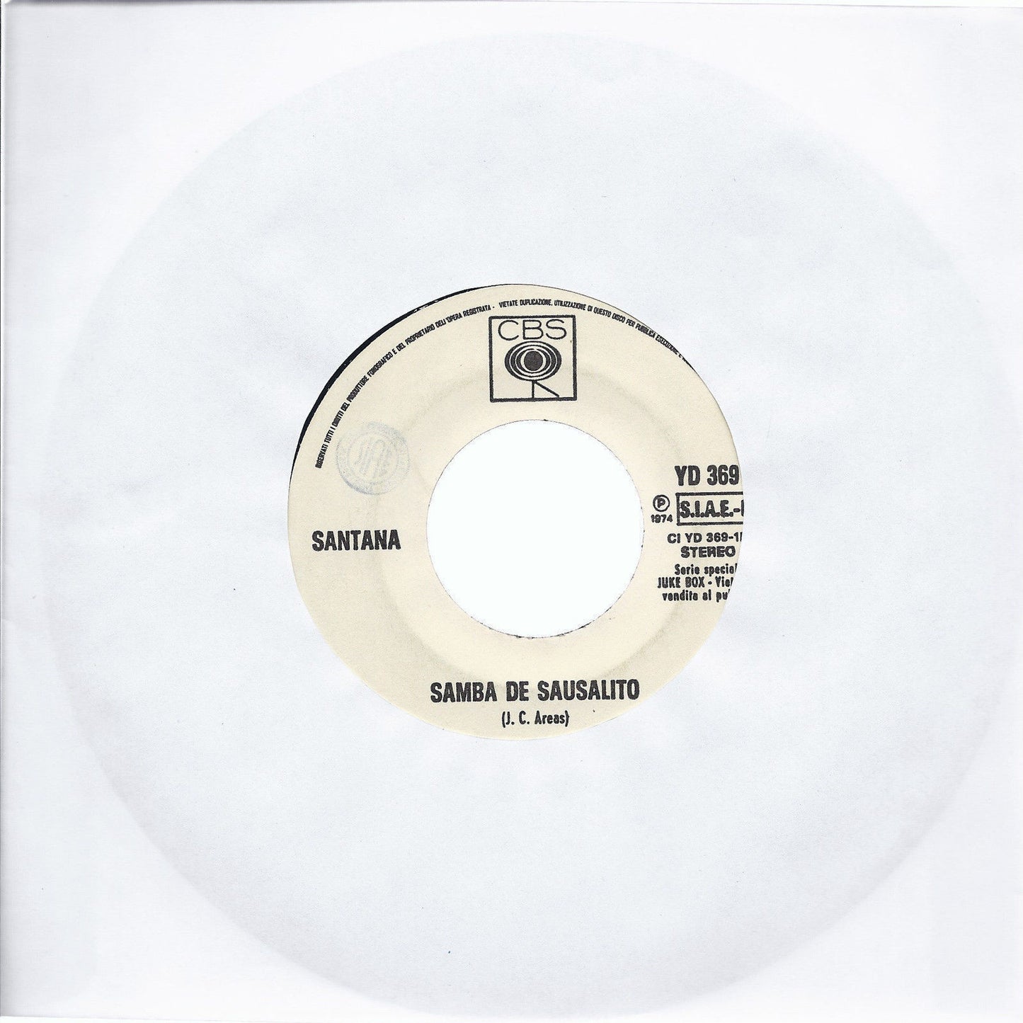 SAMBA DE SAUSALITO - WHEN I LOOK INTO YOUR EYES # SANTANA - Edizione Juke Box