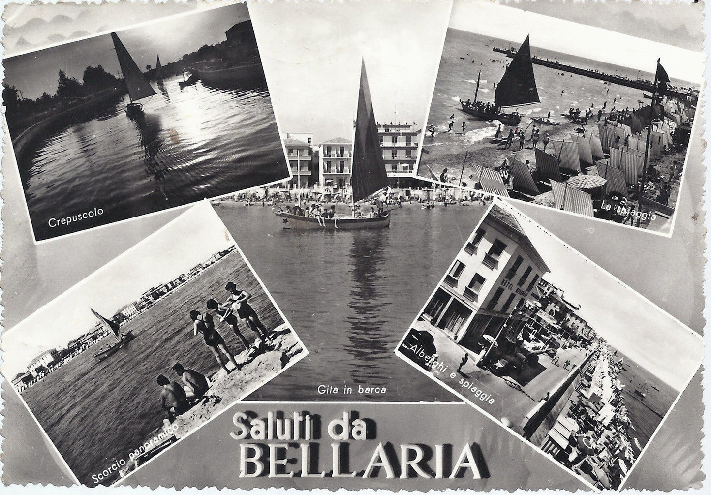 BELLARIA - SALUTI - 5 VEDUTE - VSD - FG - Ediz. M.A.B.