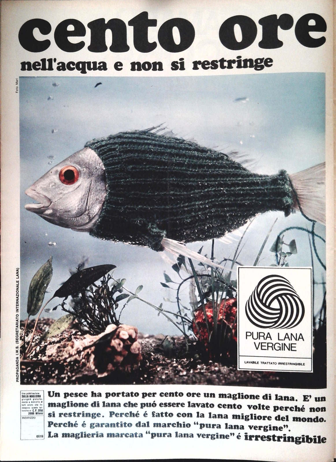 CENTO ORE NELL'ACQUA. PURA LANAVERGINE - ADVERTISING