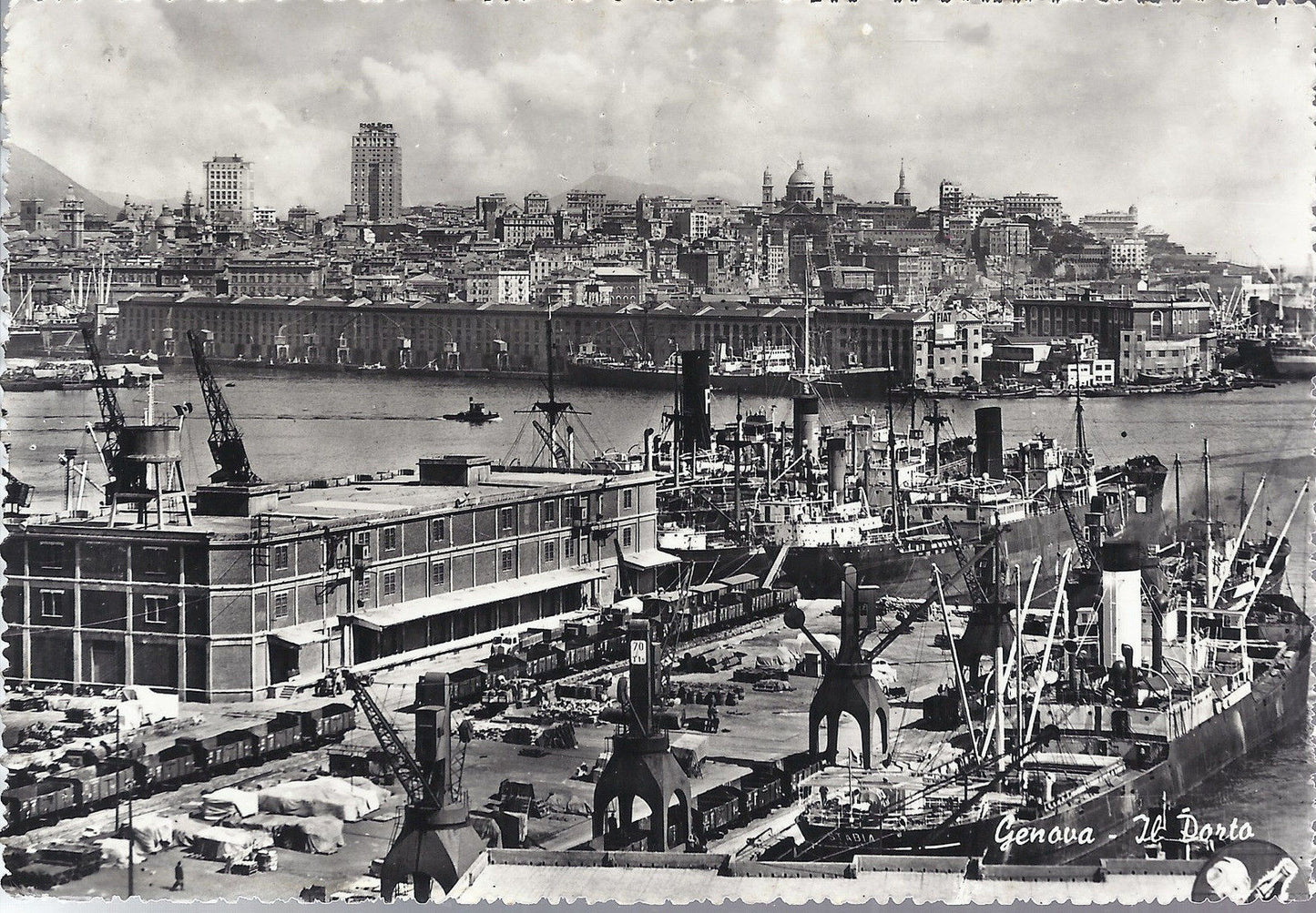 GENOVA - IL PORTO - V 1958 - FG - Nave Stabia e vagoni ferro