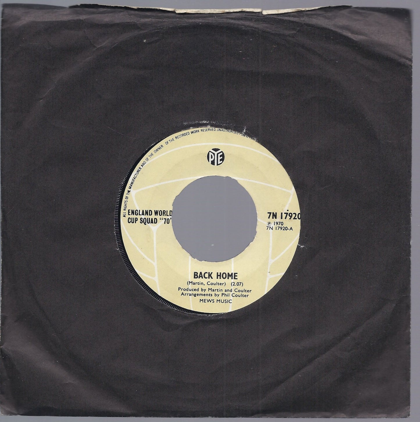 BACK HOME - CINNAMON STICK = ENGLAND WORLD CUP SQUAD 70