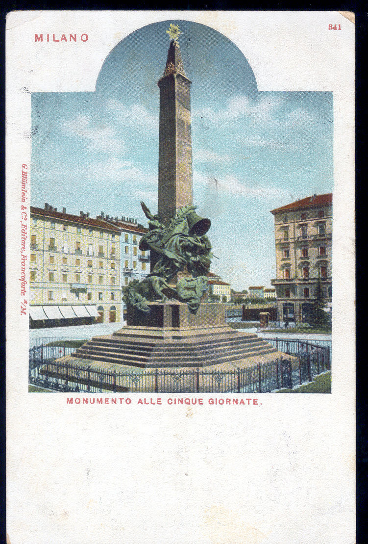 MILANO - MONUMENTO ALLE CINQUE GIORNATE - DORSO UNITO - V190
