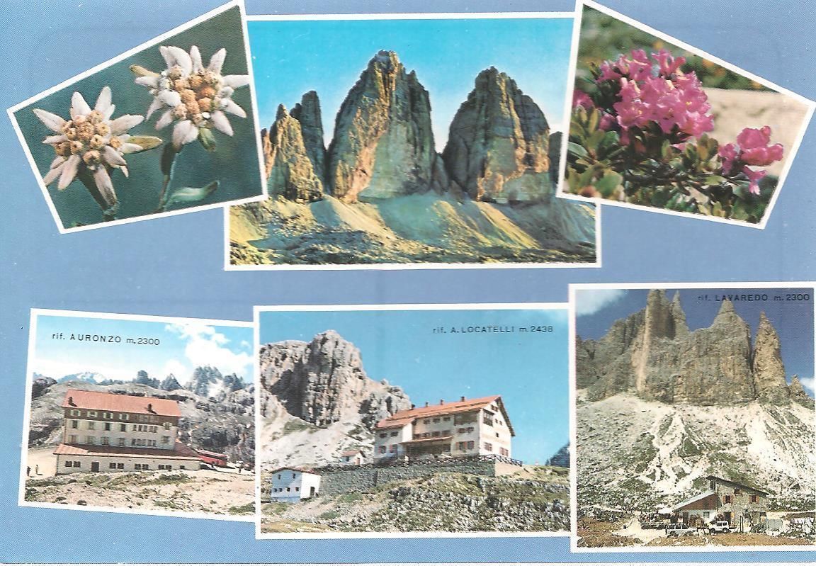 DOLOMITI - TRE CIME CON RIFUGI - 6 VEDUTE - NV