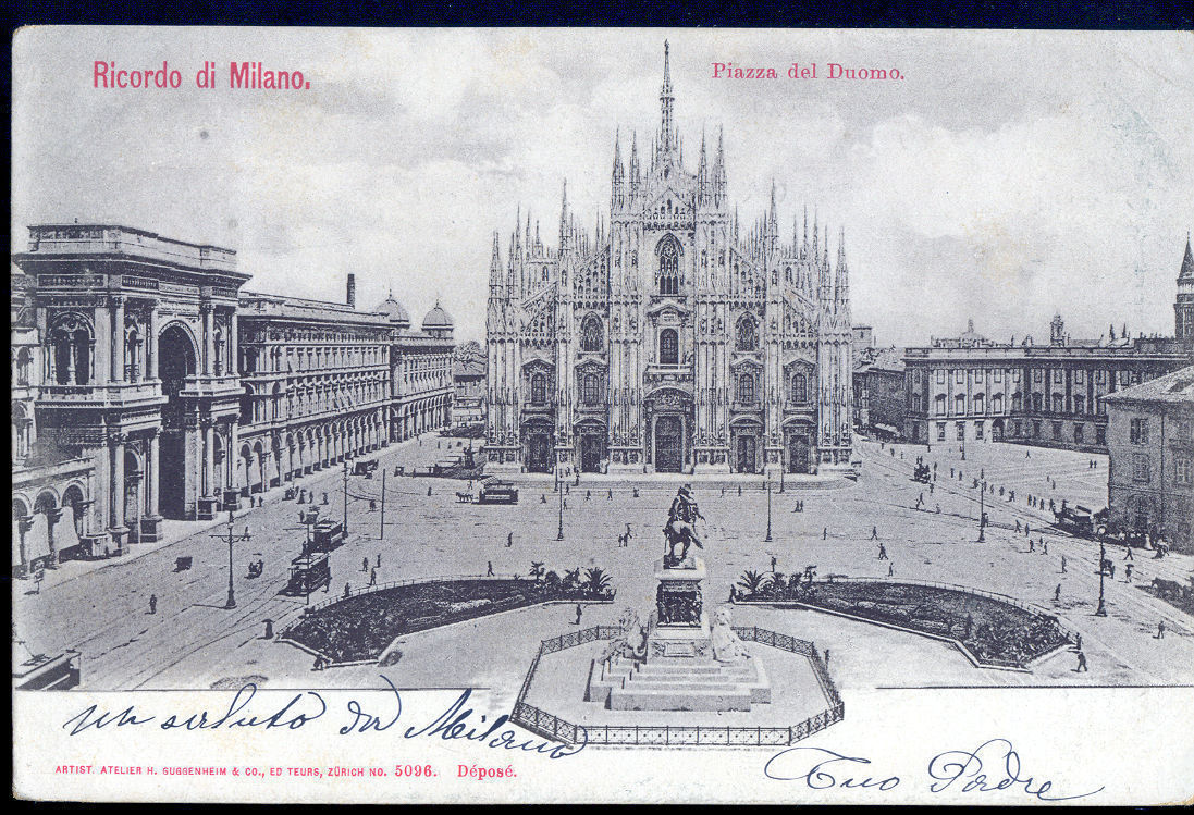 MILANO - PIAZZA DEL DUOMO - TRAM - DORSO UNITO - V1902