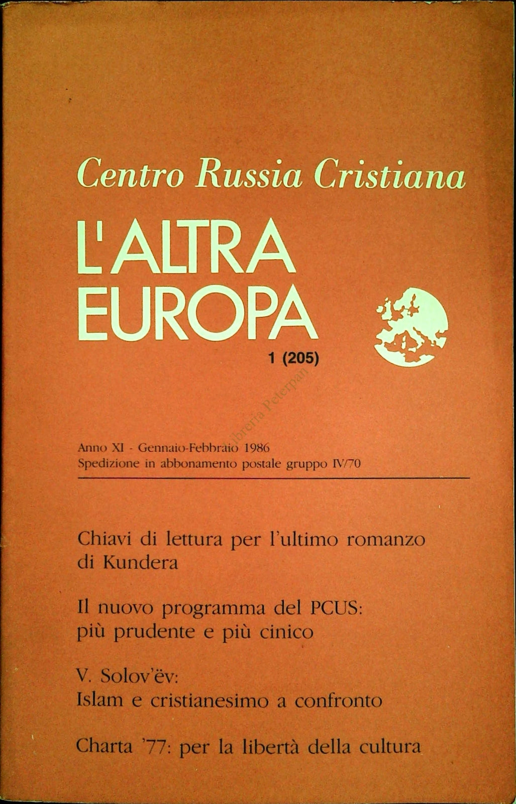 L'ALTRA EUROPA N. 205 - GENNAIO-FEBBRAIO 1986