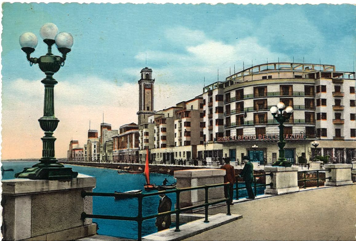 BARI - GRANDE ALBERGO DELLE NAZIONI - ACQUARELLATA - V1953