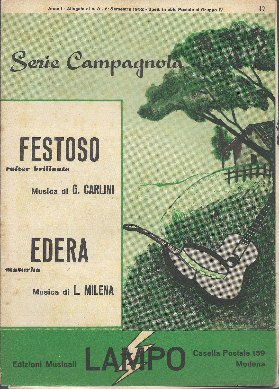 FESTOSO (G. Carlini) - EDERA (L. Milena) # SPARTITO - Serie Campagnola Ed Lampo