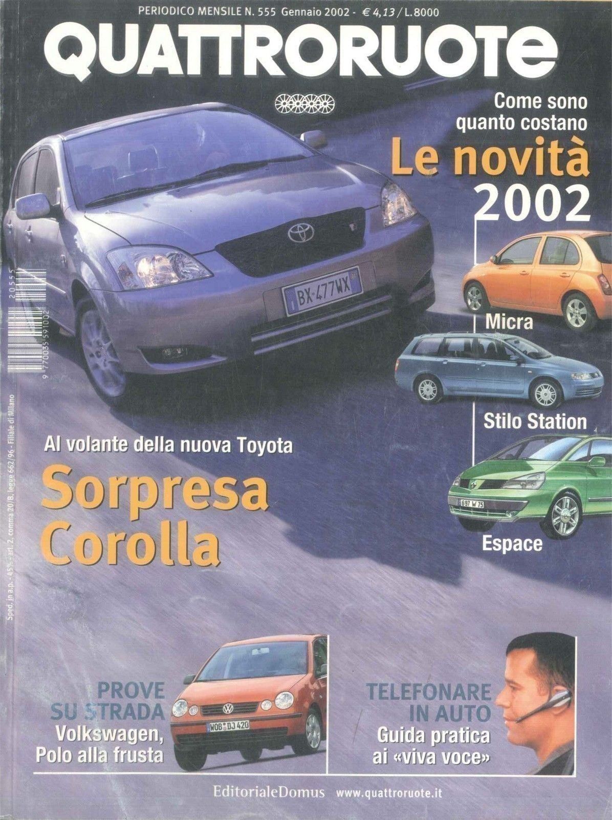 QUATTRORUOTE N 555 - GENNAIO 2002
