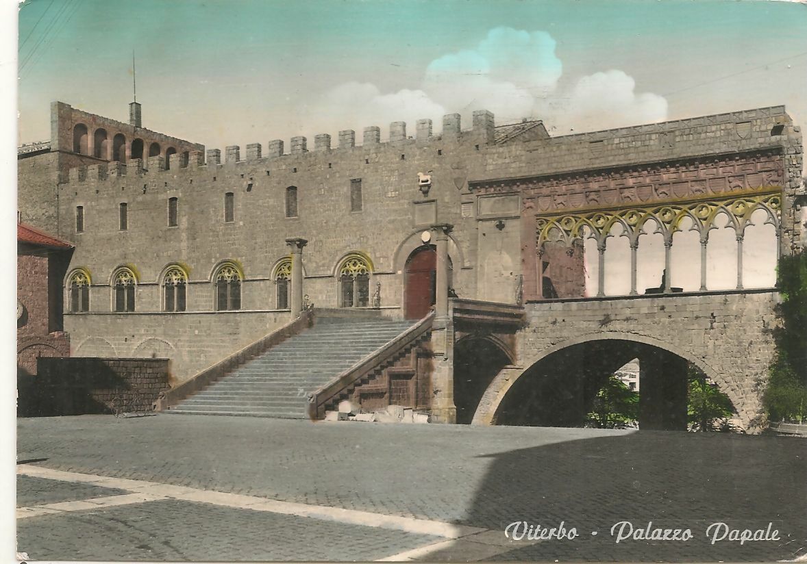 VITERBO - PALAZZO PAPALE - V1964 - ACQUARELLATA