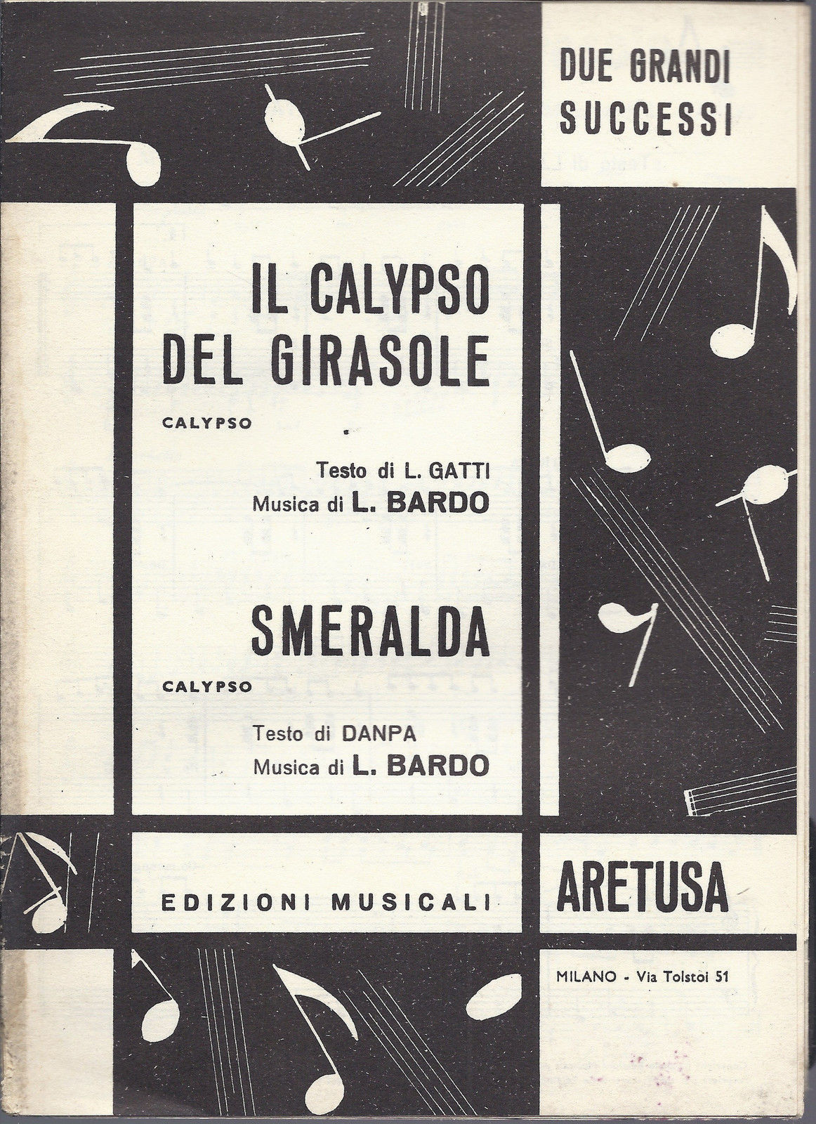 IL CALYPSO DEL GIRASOLE Gatti - Bardo = SMERALDA Danpa - L. Bardo # SPARTITO