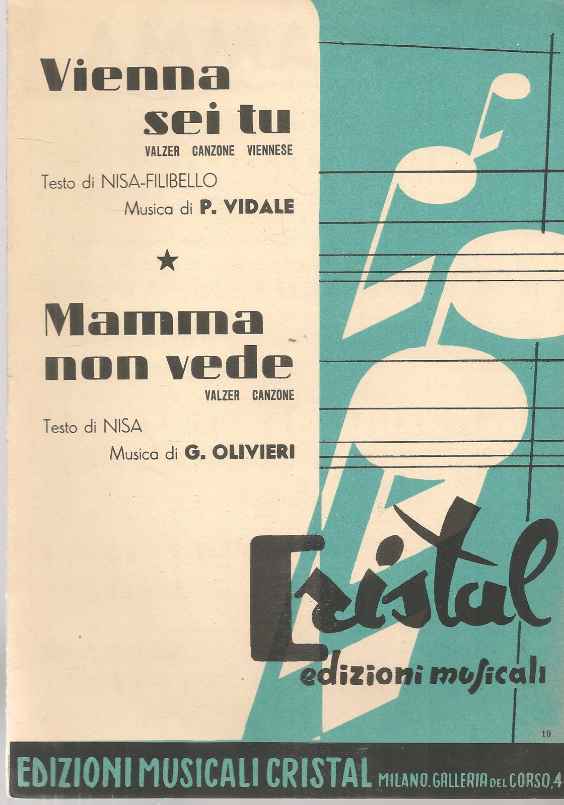 VIENNA SEI TU. valzer canzone viennese - MAMMA NON VEDE. valzer canzone-SPARTITO