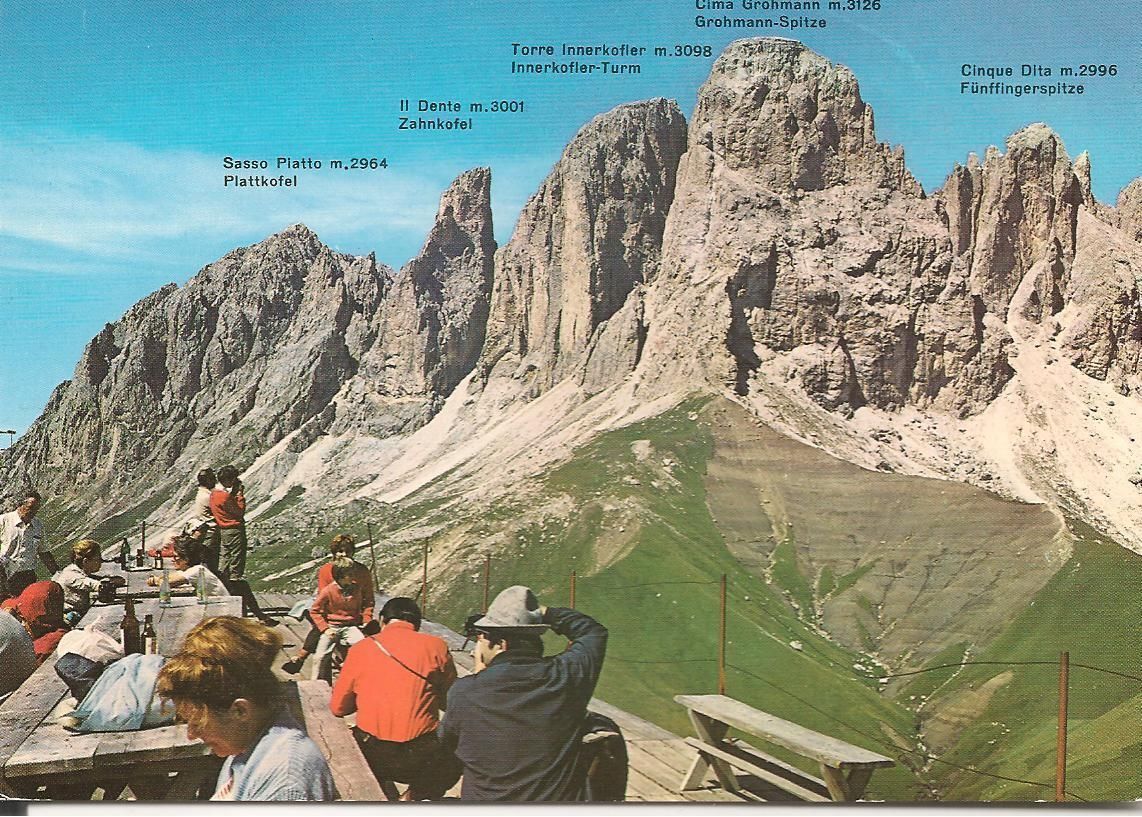 DOLOMITI - PUNTA GROHMANN - TERRAZZA RIFUGIO COL RODELLA - N