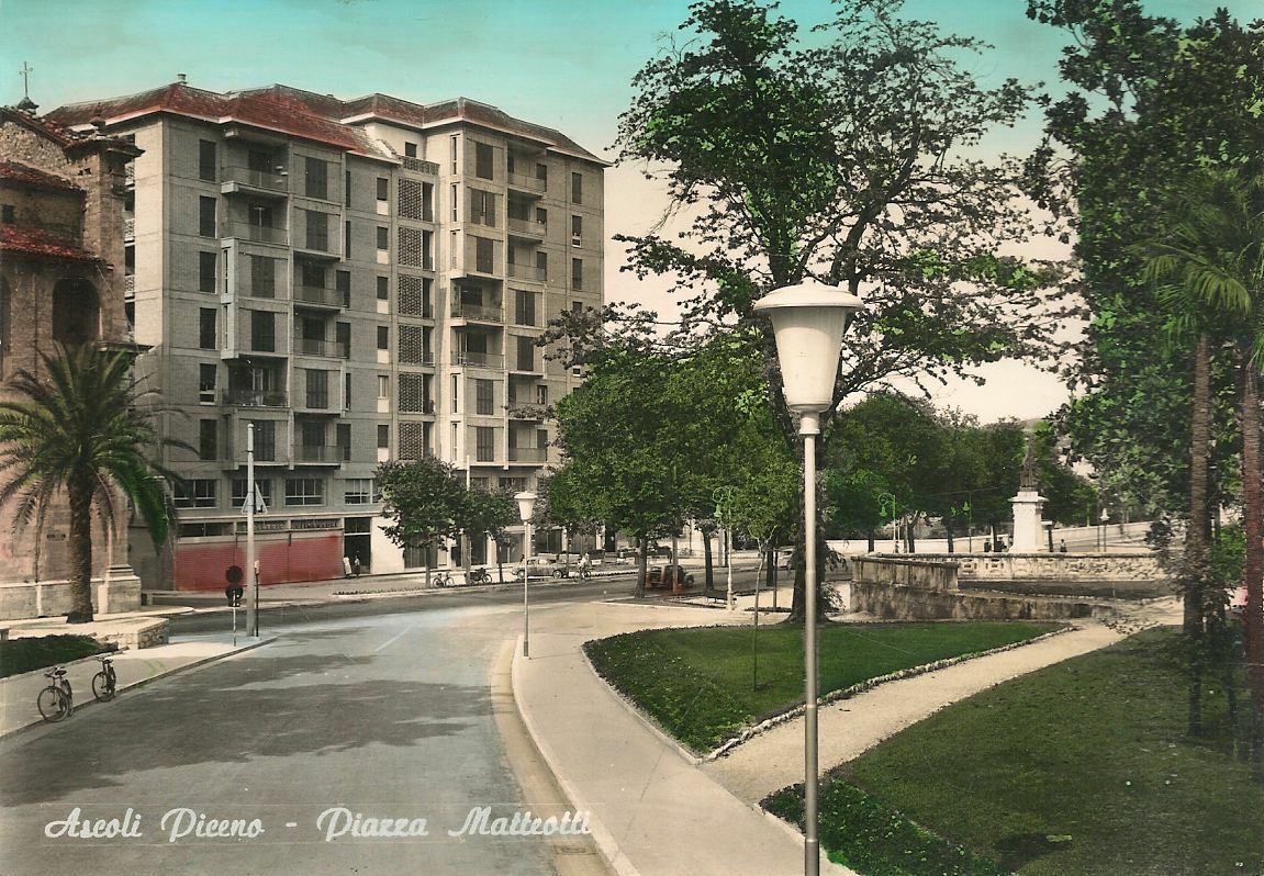 ASCOLI PICENO - PIAZZA MATTEOTTI - ACQUARELLATA - V1962