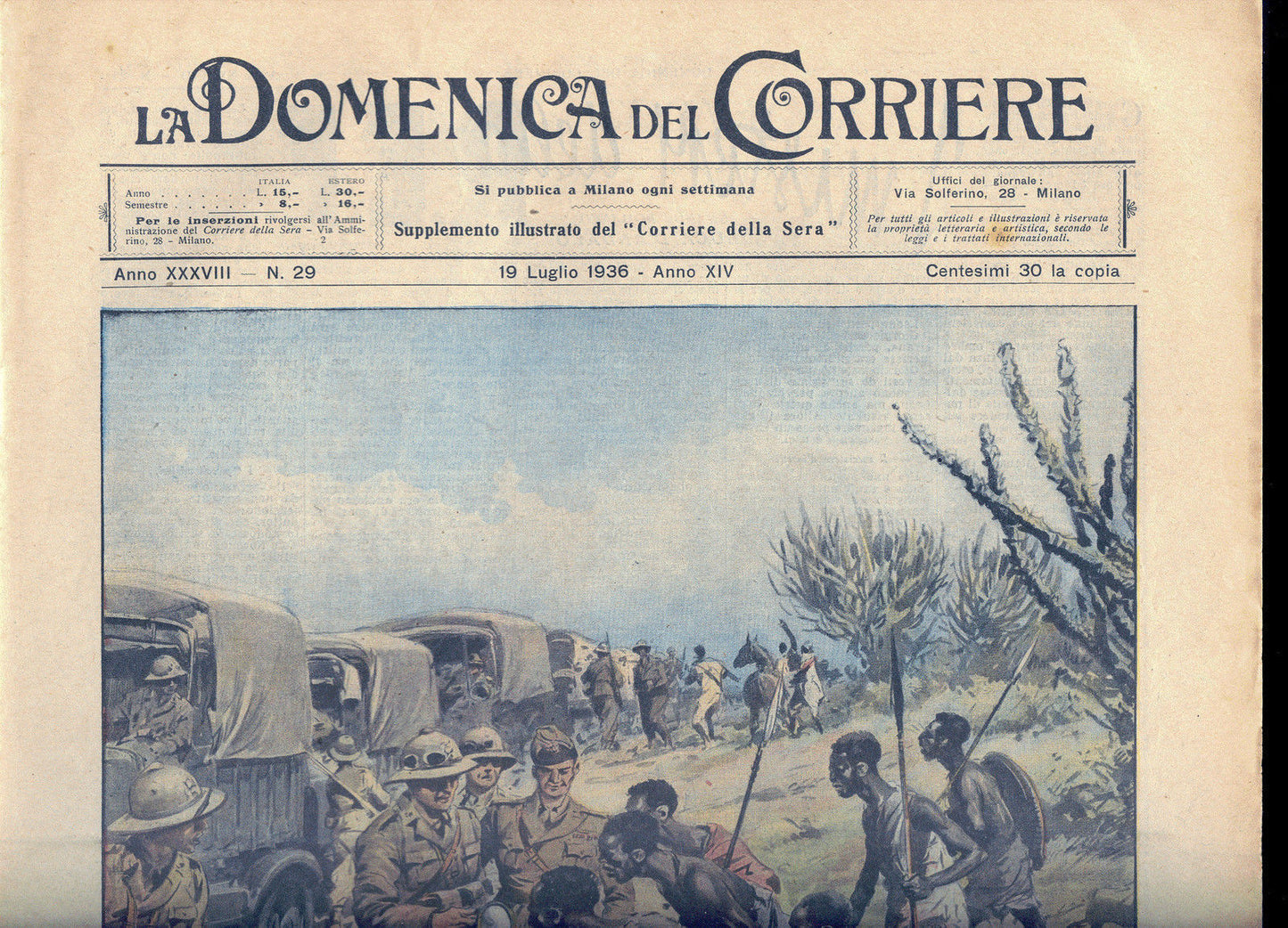 LA DOMENICA DEL CORRIERE N 29 - 19 LUGLIO 1936