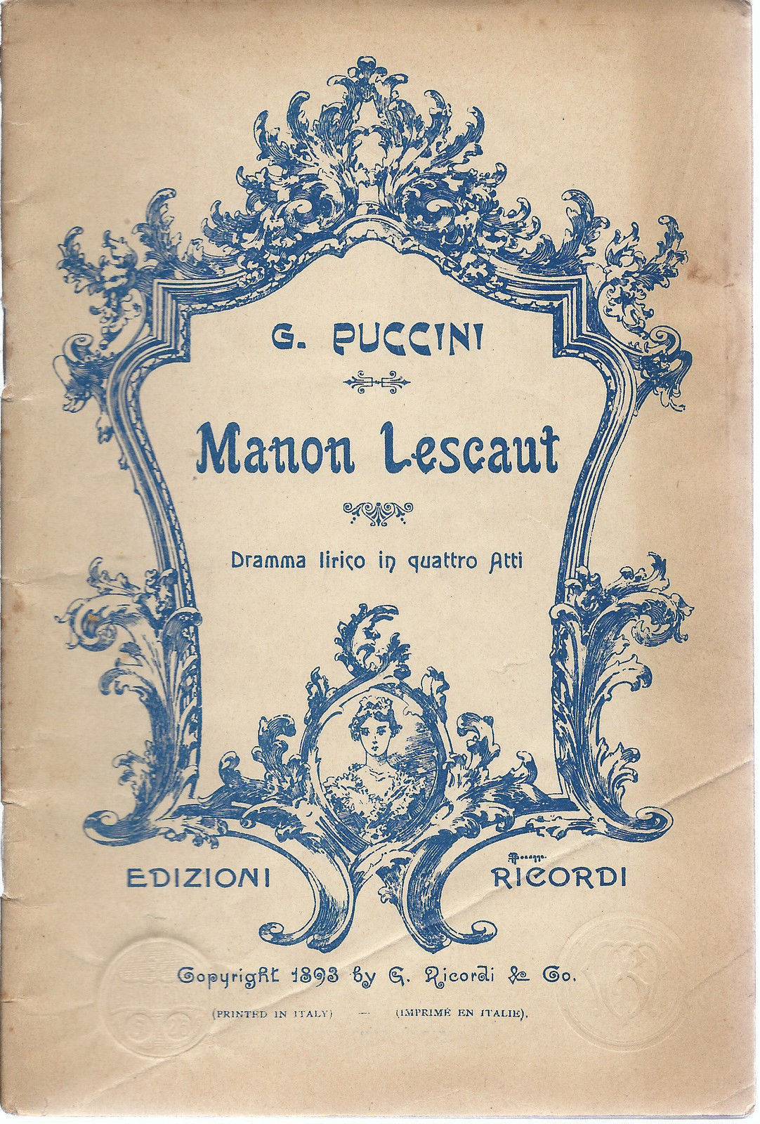 MANON LESCAUT - G. PUCCINI # LIBRETTO D'OPERA