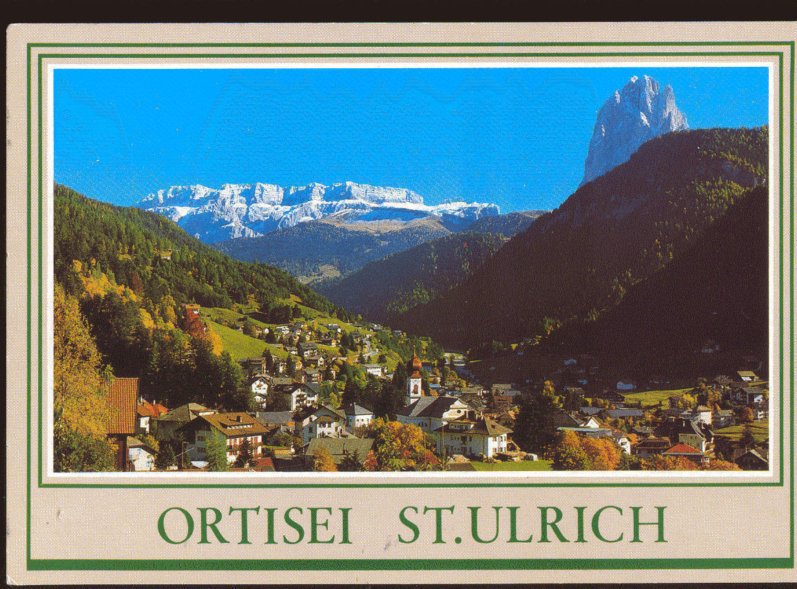 ORTISEI (ST. ULRICH) - PANORAMA COL SELLA E SASSOLUNGO V1993