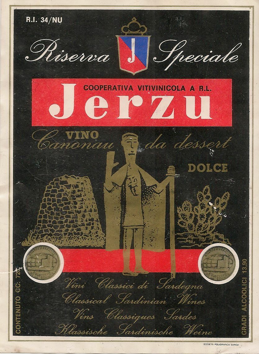 JERZU - RISERVA SPECIALE - COOPERATIVA VINICOLA - ETICHETTA VINO