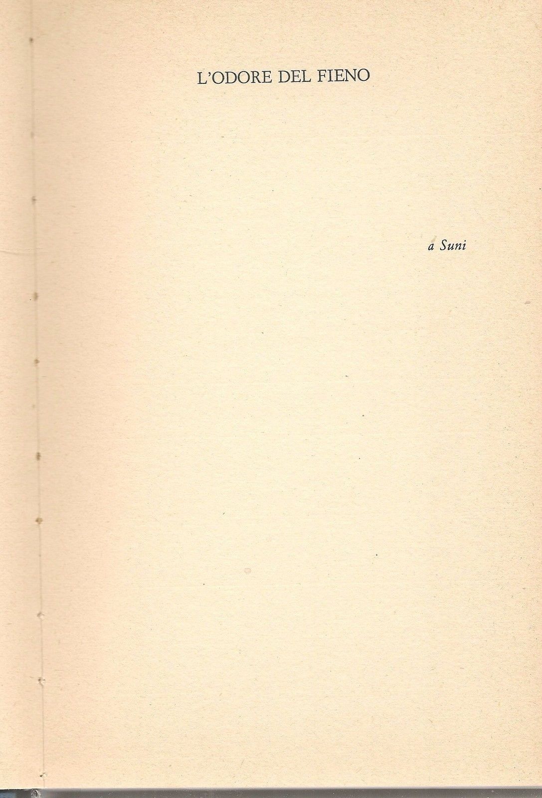 L'ODORE DEL FIENO - GIORGIO BASSANI - ED. MONDADORI