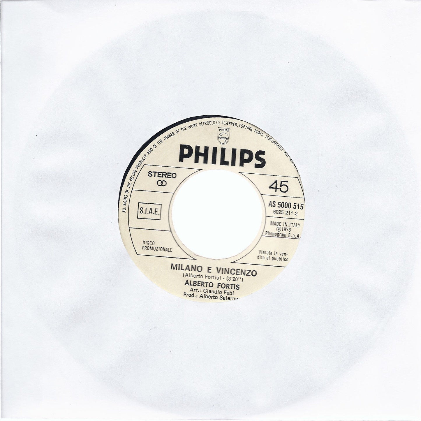 MILANO E VINCENZO # ALBERTO FORTIS -- REST YOUR LOVE ON ME # BEE GEES - Promo, w