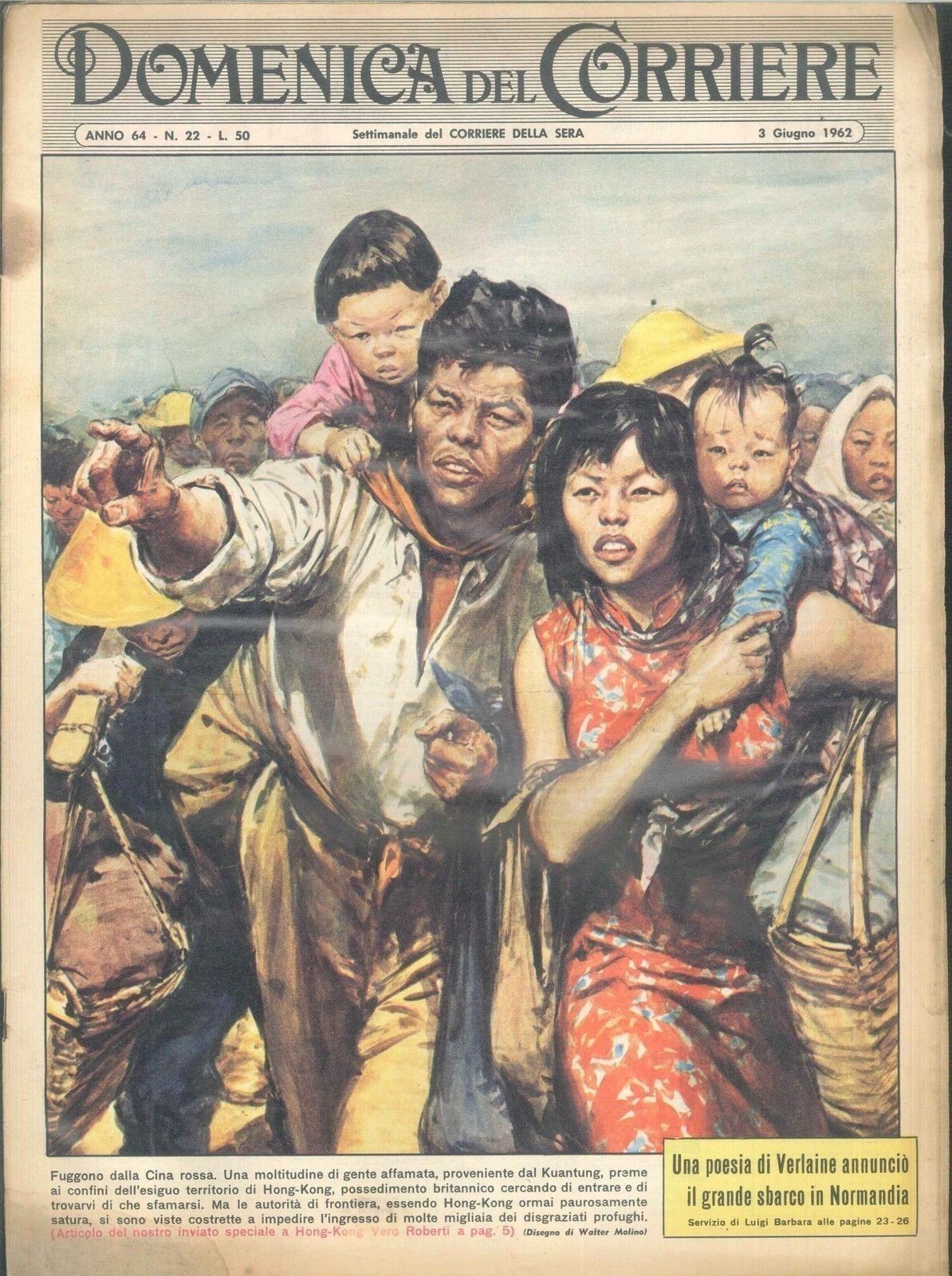 DOMENICA DEL CORRIERE N 22 - 3 GIUGNO 1962 - ILL. WALTER MOLINO
