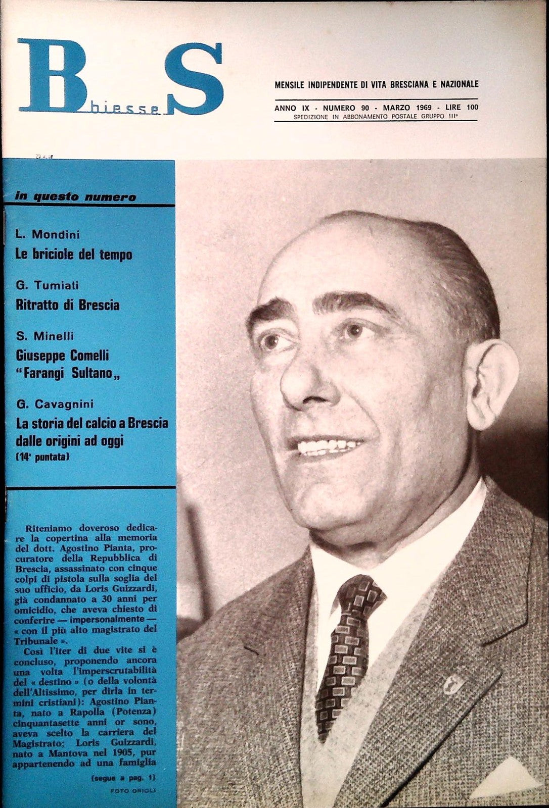 BS BIESSE - MENSILE DI VITA BRESCIANA E NAZIONALE - N. 90 MARZO1969