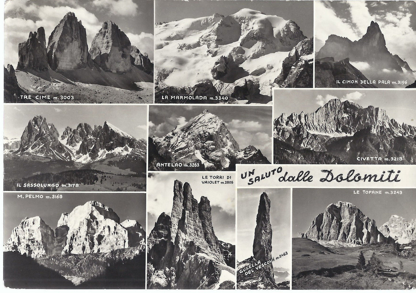 DOLOMITI - UN SALUTO - 10 VEDUTINE - V anni '50 - FG